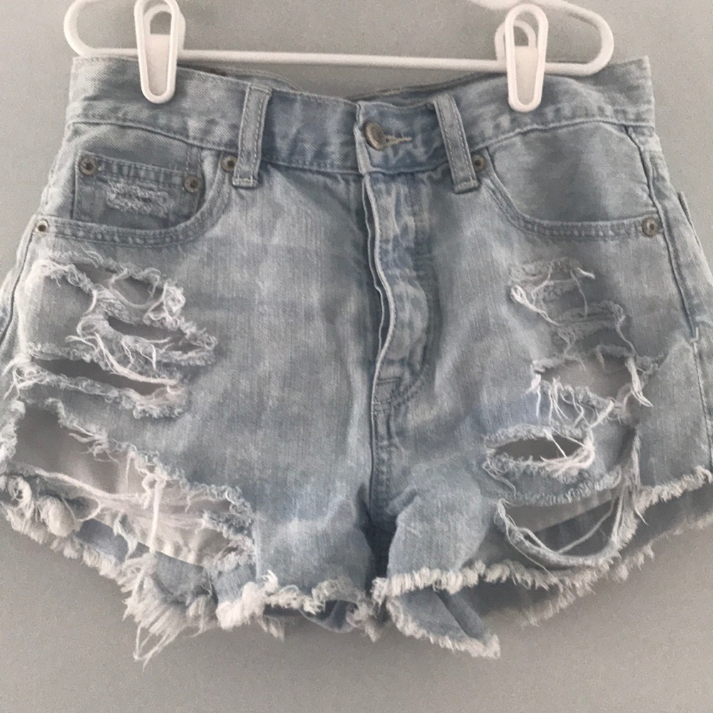 ripped jean shorts, not stretchy